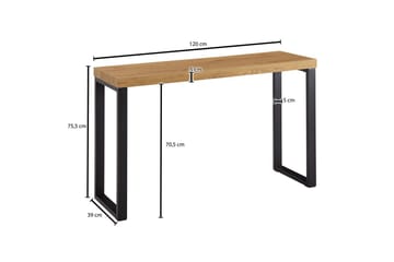 Konsollbord Wohnling 120 cm moderne konsoll med metallben Brun - Brun - Møbler - Bord - Avlastningsbord & sidobord - Konsollbord & gangbord