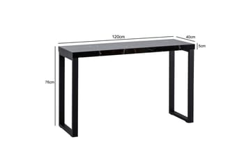 Konsollbord Wohnling 120 cm moderne konsoll med metallben Svart - Svart - Møbler - Bord - Avlastningsbord & sidobord - Konsollbord & gangbord