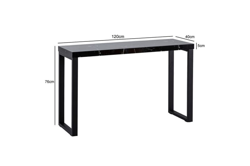 Konsollbord Wohnling 120 cm moderne konsoll med metallben Svart - Svart - Møbler - Bord - Avlastningsbord & sidobord - Konsollbord & gangbord