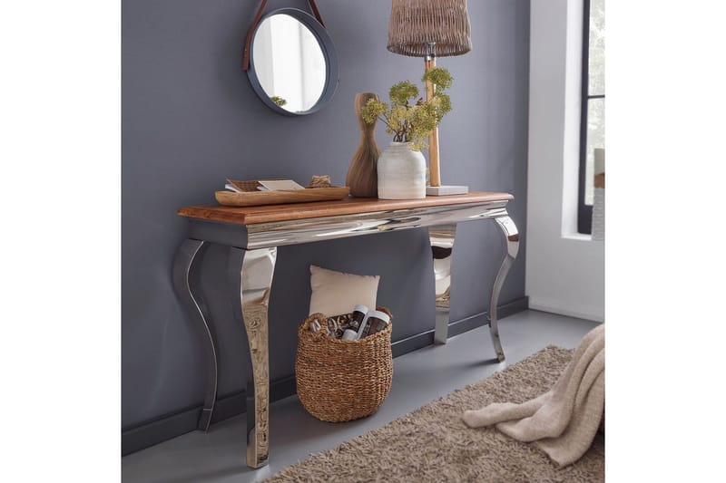 Konsollbord Wohnling Heltre 130 cm Krom metallben Landlig stil - Møbler - Bord - Avlastningsbord & sidobord - Konsollbord & gangbord
