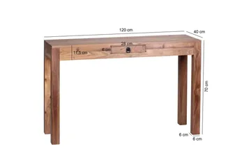 Konsollbord Wohnling massivt tre, 1 skuff, landlig stil Akasie - Akasie - Møbler - Bord - Avlastningsbord & sidobord - Konsollbord & gangbord