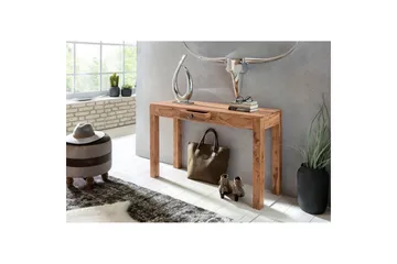 Konsollbord Wohnling massivt tre, 1 skuff, landlig stil Akasie - Akasie - Møbler - Bord - Avlastningsbord & sidobord - Konsollbord & gangbord