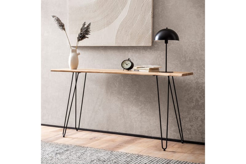 Konsollbord Wohnling Massivt treverk hårnålben tre kant 150 cm - Møbler - Bord - Avlastningsbord & sidobord - Konsollbord & gangbord