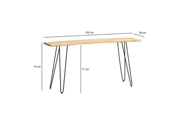 Konsollbord Wohnling Massivt treverk hårnålben tre kant 150 cm - Møbler - Bord - Avlastningsbord & sidobord - Konsollbord & gangbord