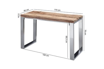 Konsollbord Wohnling Massivt treverk rustikk 120 cm krom metallben landlig stil - Møbler - Bord - Avlastningsbord & sidobord - Konsollbord & gangbord