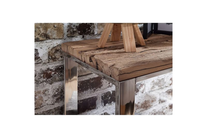 Konsollbord Wohnling Massivt treverk rustikk 120 cm krom metallben landlig stil - Møbler - Bord - Avlastningsbord & sidobord - Konsollbord & gangbord