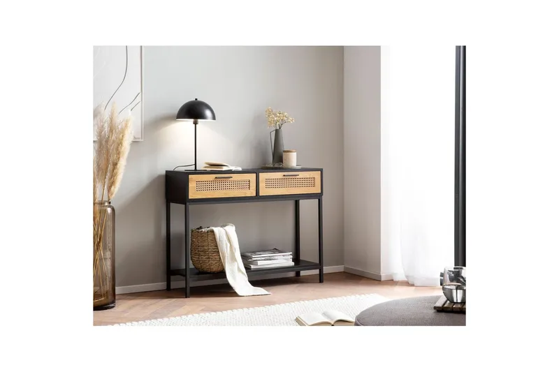 Konsollbord Wohnling Solid tre 100 cm 2 skuffer industriell stil Wienerflett - Møbler - Bord - Avlastningsbord & sidobord - Konsollbord & gangbord