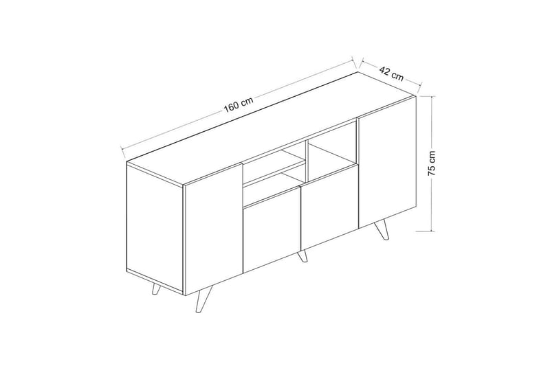 Konsollbord Zuhal 160 cm - Valnøtt/Svart - Konsollbord & gangbord - Avlastningsbord & sidobord - Entreoppbevaring