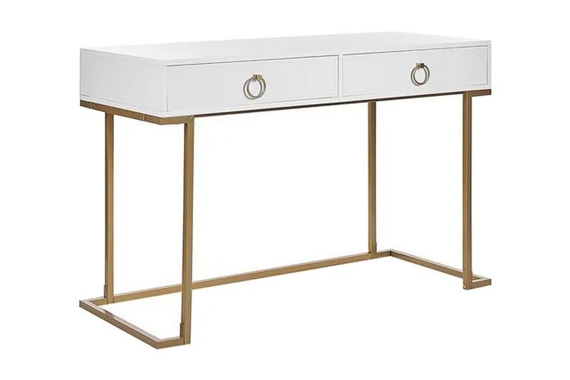 Konsollbord/Skrivebord Hvit/Gull WESTPORT - Hvit - Møbler - Bord - Avlastningsbord & sidobord - Konsollbord & gangbord