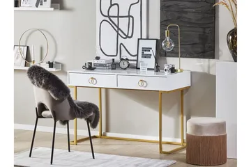 Konsollbord/Skrivebord Hvit/Gull WESTPORT - Hvit - Møbler - Bord - Avlastningsbord & sidobord - Konsollbord & gangbord