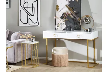 Konsollbord/Skrivebord Hvit/Gull WESTPORT - Hvit - Møbler - Bord - Avlastningsbord & sidobord - Konsollbord & gangbord