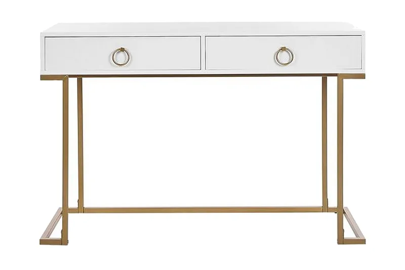 Konsollbord/Skrivebord Hvit/Gull WESTPORT, Hvit