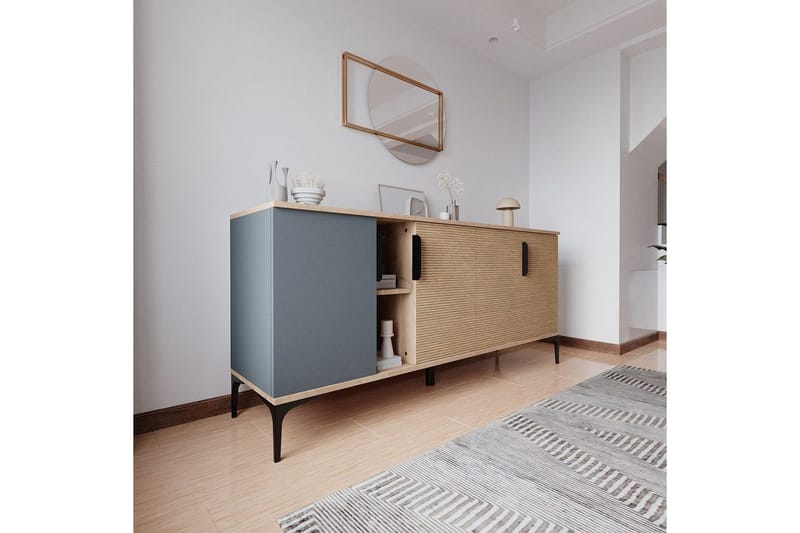 Kunar Konsollbord 180 cm - Antrasitt/Natur - Møbler - Bord - Avlastningsbord & sidobord - Konsollbord & gangbord