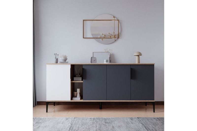 Kunar Konsollbord 180 cm, Hvit/Antrasitt