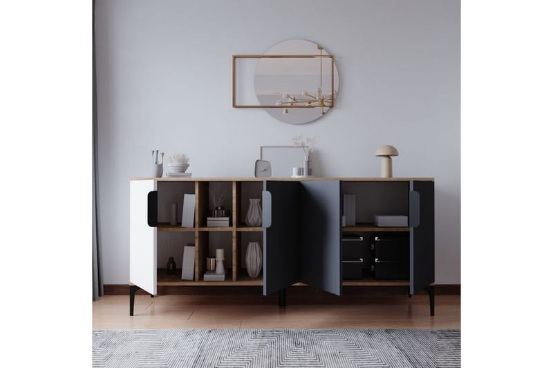 Kunar Konsollbord 180 cm - Hvit/Antrasitt - Møbler - Bord - Avlastningsbord & sidobord - Konsollbord & gangbord