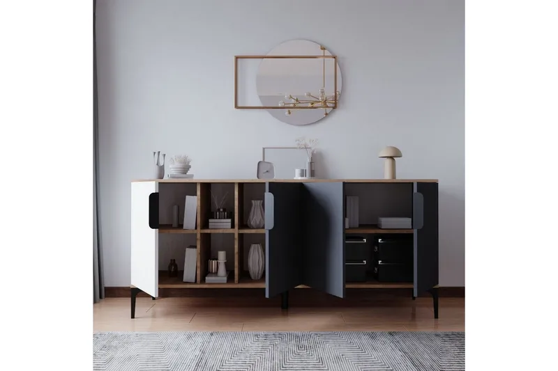 Kunar Konsollbord 180 cm - Hvit/Antrasitt - Møbler - Bord - Avlastningsbord & sidobord - Konsollbord & gangbord