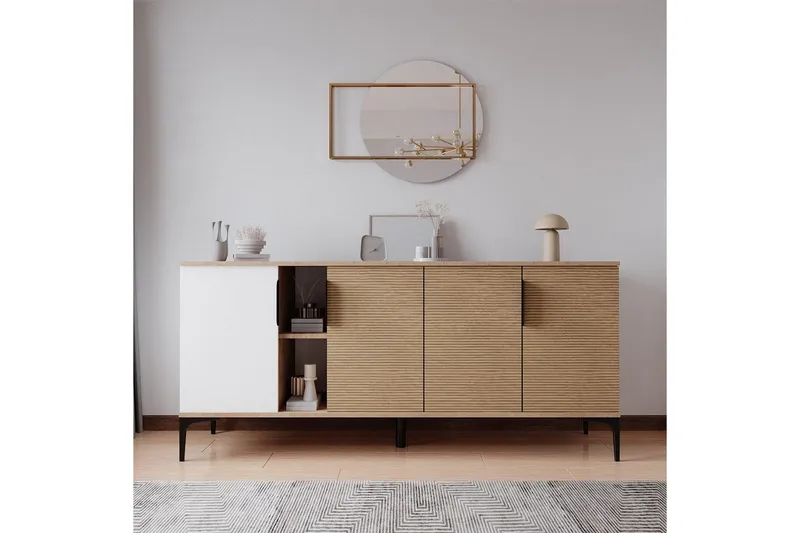 Kunar Konsollbord 180 cm, Hvit/Natur