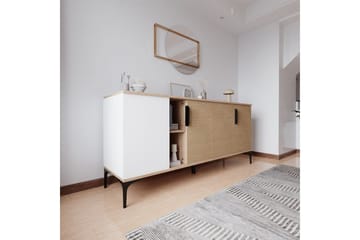 Kunar Konsollbord 180 cm - Hvit/Natur - Møbler - Bord - Avlastningsbord & sidobord - Konsollbord & gangbord