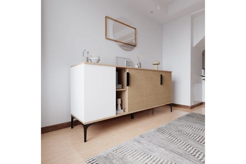 Kunar Konsollbord 180 cm - Hvit/Natur - Møbler - Bord - Avlastningsbord & sidobord - Konsollbord & gangbord