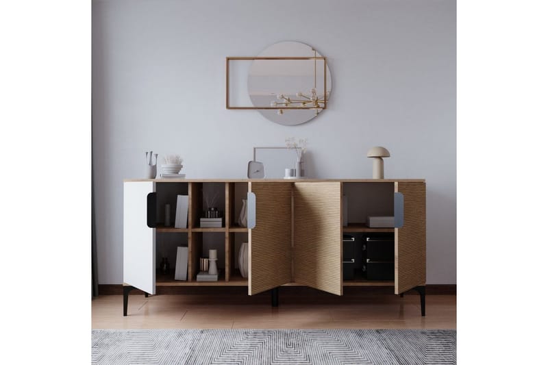 Kunar Konsollbord 180 cm - Hvit/Natur - Møbler - Bord - Avlastningsbord & sidobord - Konsollbord & gangbord