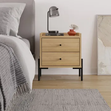 Kunimitsu Nattbord 45 cm - Sapphire Oak - Møbler - Bord - Avlastningsbord & sidobord - Sengebord & nattbord