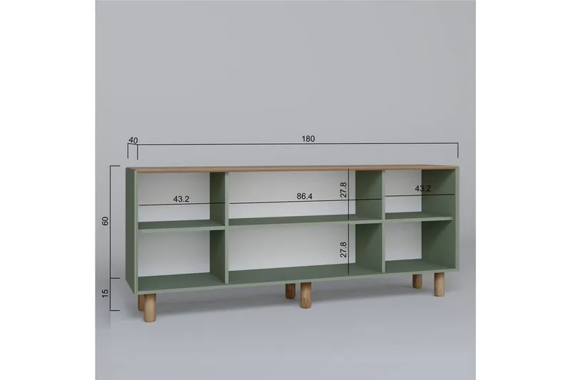 Kuniyoshi Konsollbord 180 cm - Grønn - Møbler - Bord - Avlastningsbord & sidobord - Konsollbord & gangbord