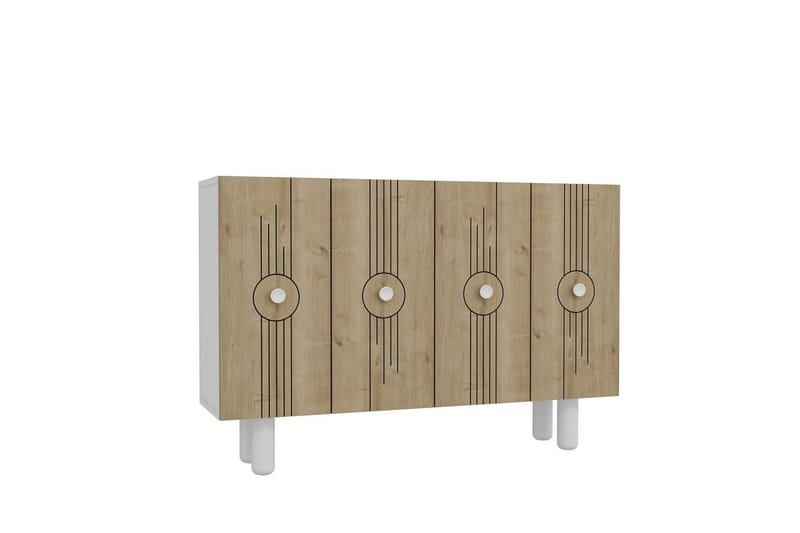 Kyrosen Konsollbord 120 cm - Hvit/Eik - Møbler - Bord - Avlastningsbord & sidobord - Konsollbord & gangbord