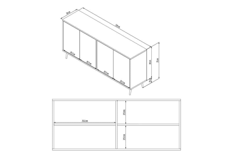 Lacus Konsollbord 150 cm - Hvit - Møbler - Bord - Avlastningsbord & sidobord - Konsollbord & gangbord