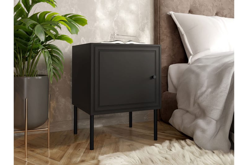 Laholm Nattbord 45 cm - Svart - Møbler - Bord - Avlastningsbord & sidobord - Sengebord & nattbord