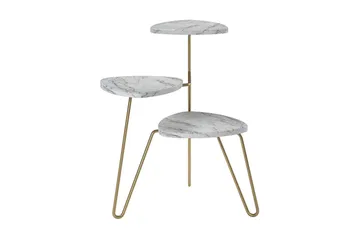 AtHena Sidebord 55 cm Marmorlook/Hvit/Messing - Novogratz - Møbler - Bord - Avlastningsbord & sidobord - Lampebord & sidebord