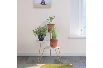 AtHena Sidebord 55 cm Marmorlook/Hvit/Messing - Novogratz - Møbler - Bord - Avlastningsbord & sidobord - Lampebord & sidebord