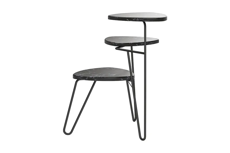 AtHena Sidebord 55 cm Marmorlook/Svart - Novogratz - Møbler - Bord - Avlastningsbord & sidobord - Lampebord & sidebord