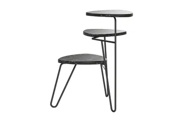 AtHena Sidebord 55 cm Marmorlook/Svart - Novogratz - Møbler - Bord - Avlastningsbord & sidobord - Lampebord & sidebord