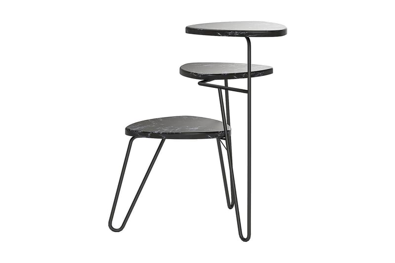 AtHena Sidebord 55 cm Marmorlook/Svart - Novogratz - Møbler - Bord - Avlastningsbord & sidobord - Lampebord & sidebord