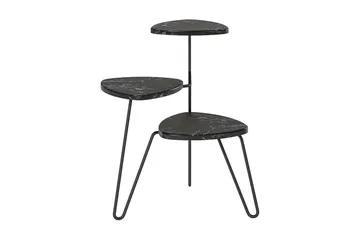 AtHena Sidebord 55 cm Marmorlook/Svart - Novogratz - Møbler - Bord - Avlastningsbord & sidobord - Lampebord & sidebord