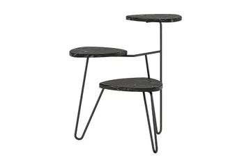 AtHena Sidebord 55 cm Marmorlook/Svart - Novogratz - Møbler - Bord - Avlastningsbord & sidobord - Lampebord & sidebord