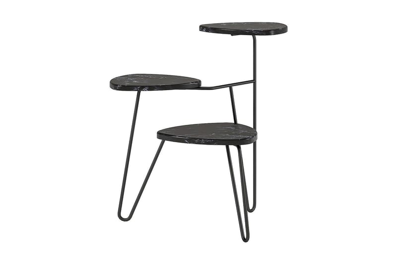 AtHena Sidebord 55 cm Marmorlook/Svart - Novogratz - Møbler - Bord - Avlastningsbord & sidobord - Lampebord & sidebord