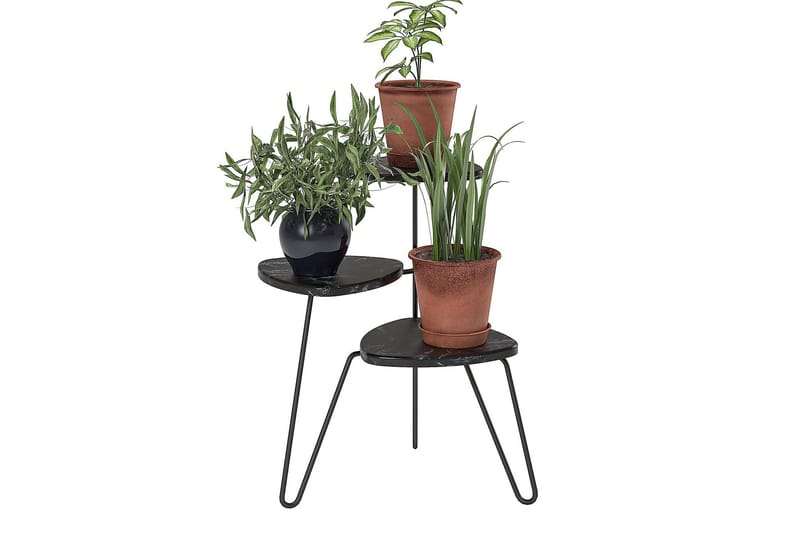 AtHena Sidebord 55 cm Marmorlook/Svart - Novogratz - Møbler - Bord - Avlastningsbord & sidobord - Lampebord & sidebord