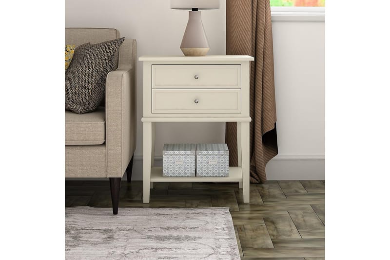 Avlastningsbord Franklin 56 cm Hvit - Dorel Home - Møbler - Bord - Avlastningsbord & sidobord - Lampebord & sidebord