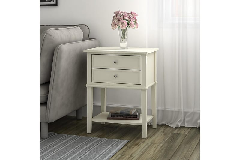Avlastningsbord Franklin 56 cm Hvit - Dorel Home - Møbler - Bord - Avlastningsbord & sidobord - Lampebord & sidebord