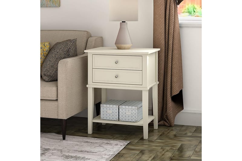 Avlastningsbord Franklin 56 cm Hvit - Dorel Home - Møbler - Bord - Avlastningsbord & sidobord - Lampebord & sidebord