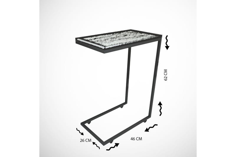 Avlastningsbord Mertha 46 cm - Svart / Hvit - Lampebord & sidebord - Brettbord og småbord