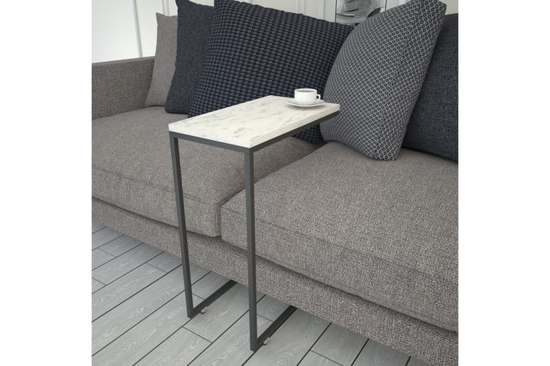Avlastningsbord Mertha 46 cm - Svart / Hvit - Møbler - Bord - Avlastningsbord & sidobord - Lampebord & sidebord