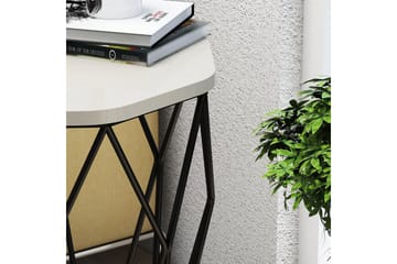 Bojana Sidebord Rundt 46 cm - Beige/Svart - Møbler - Bord - Avlastningsbord & sidobord - Lampebord & sidebord