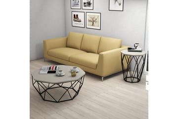 Bojana Sidebord Rundt 46 cm - Beige/Svart - Møbler - Bord - Avlastningsbord & sidobord - Lampebord & sidebord