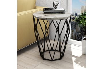 Bojana Sidebord Rundt 46 cm - Grå/Svart - Møbler - Bord - Avlastningsbord & sidobord - Lampebord & sidebord