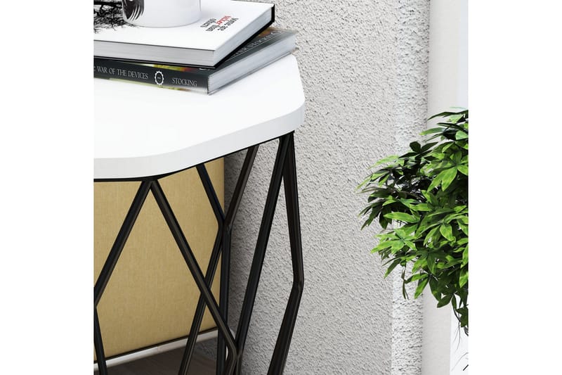 Bojana Sidebord Rundt 46 cm - Hvit/Svart - Møbler - Bord - Avlastningsbord & sidobord - Lampebord & sidebord