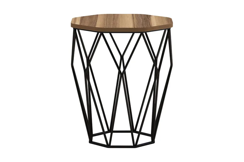 Bojana Sidebord Rundt 46 cm, Mørkebrun/Svart