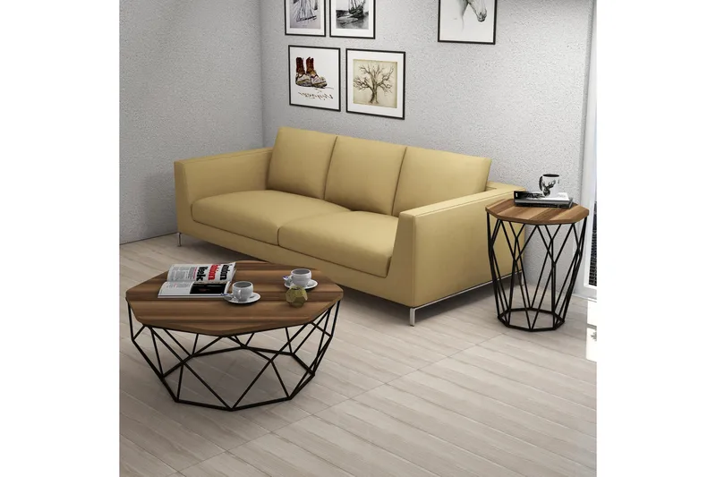 Bojana Sidebord Rundt 46 cm - Mørkebrun/Svart - Møbler - Bord - Avlastningsbord & sidobord - Lampebord & sidebord