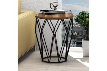 Bojana Sidebord Rundt 46 cm - Mørkebrun/Svart - Møbler - Bord - Avlastningsbord & sidobord - Lampebord & sidebord